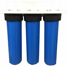 20" 3 Stage Big Blue Whole House Complete Water Filter System with 4.5" diameter Sediment  GAC  Carbon Filters - B006OA8MMS